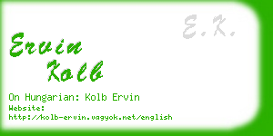 ervin kolb business card